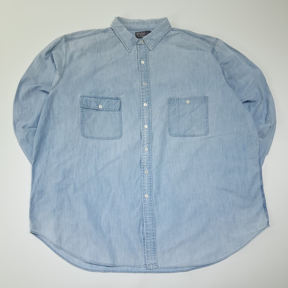 CL631 3XLT 폴로 90s 데님 워크 샴브레이 셔츠 남방 상품이미지1