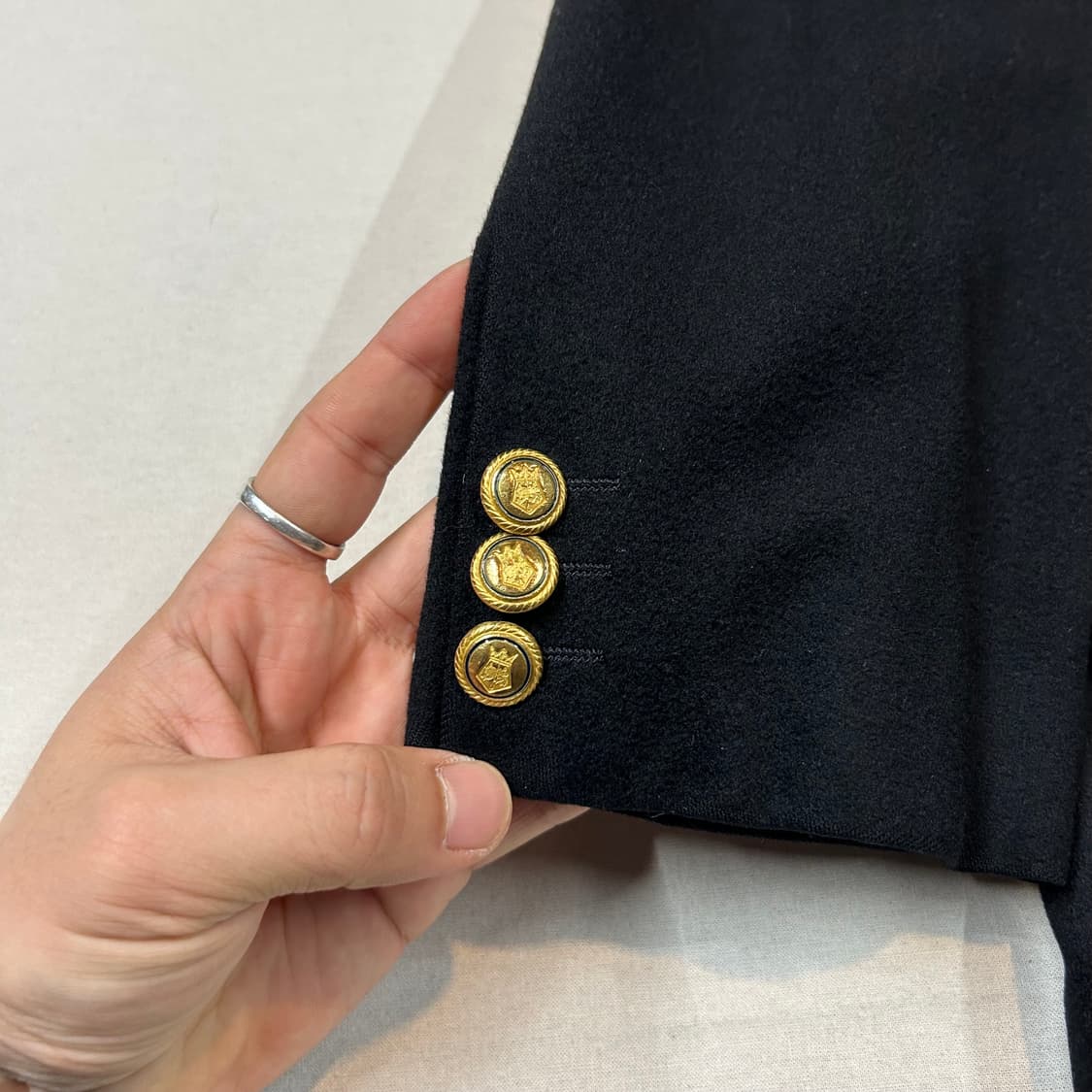 L) 아쿠아스큐텀 울 캐시미어 금장 버튼 블레이저 자켓 상품이미지3