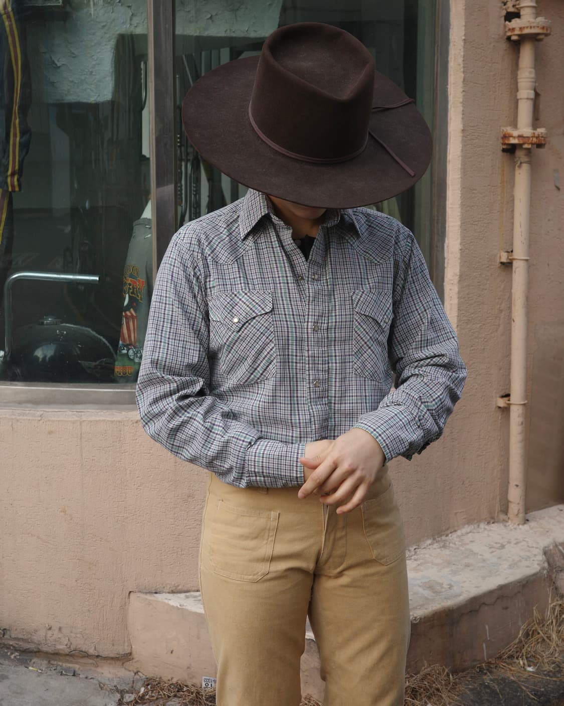 70s panhandle slim 체크 웨스턴 셔츠 상품이미지6