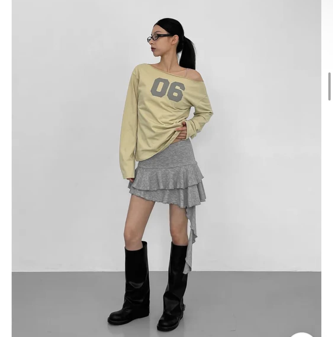 블랙업 나이닝 레더 버클 롱부츠 (새상품) 상품이미지3