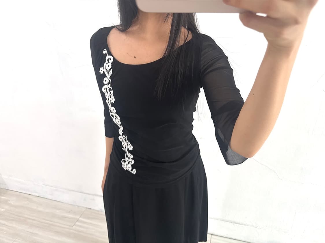 Black Oriental Embroidery Detail Sleeve 상품이미지4