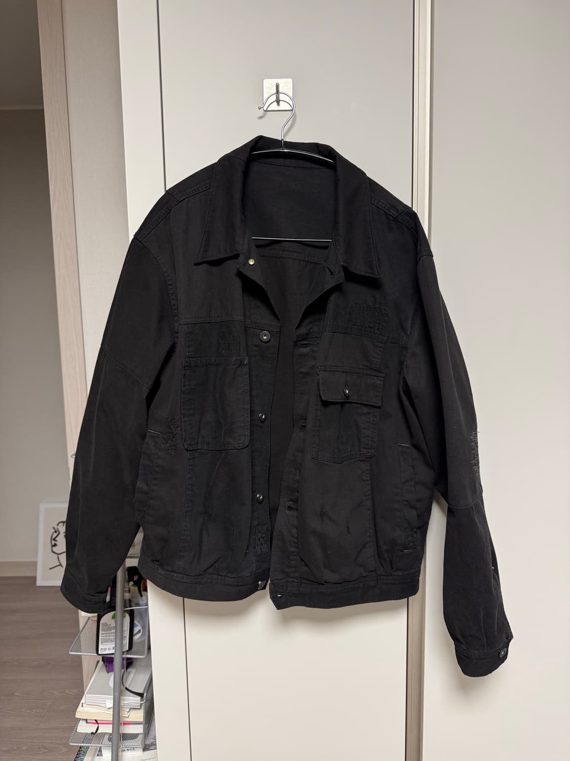 폴리테루 사시코 트러커 자켓 블랙 3사이즈 상품이미지2