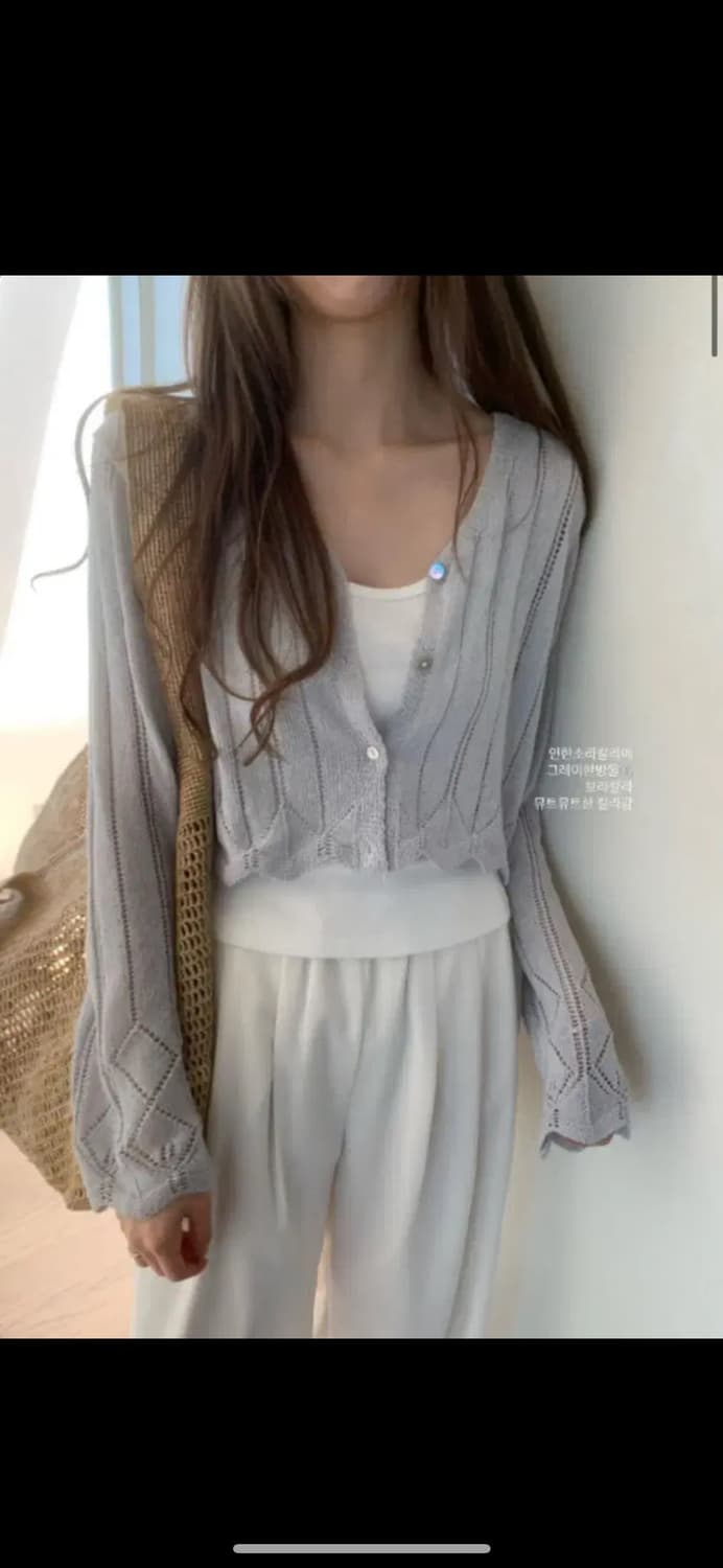 포스터 발리 린넨 가디건 연그레이 상품이미지4