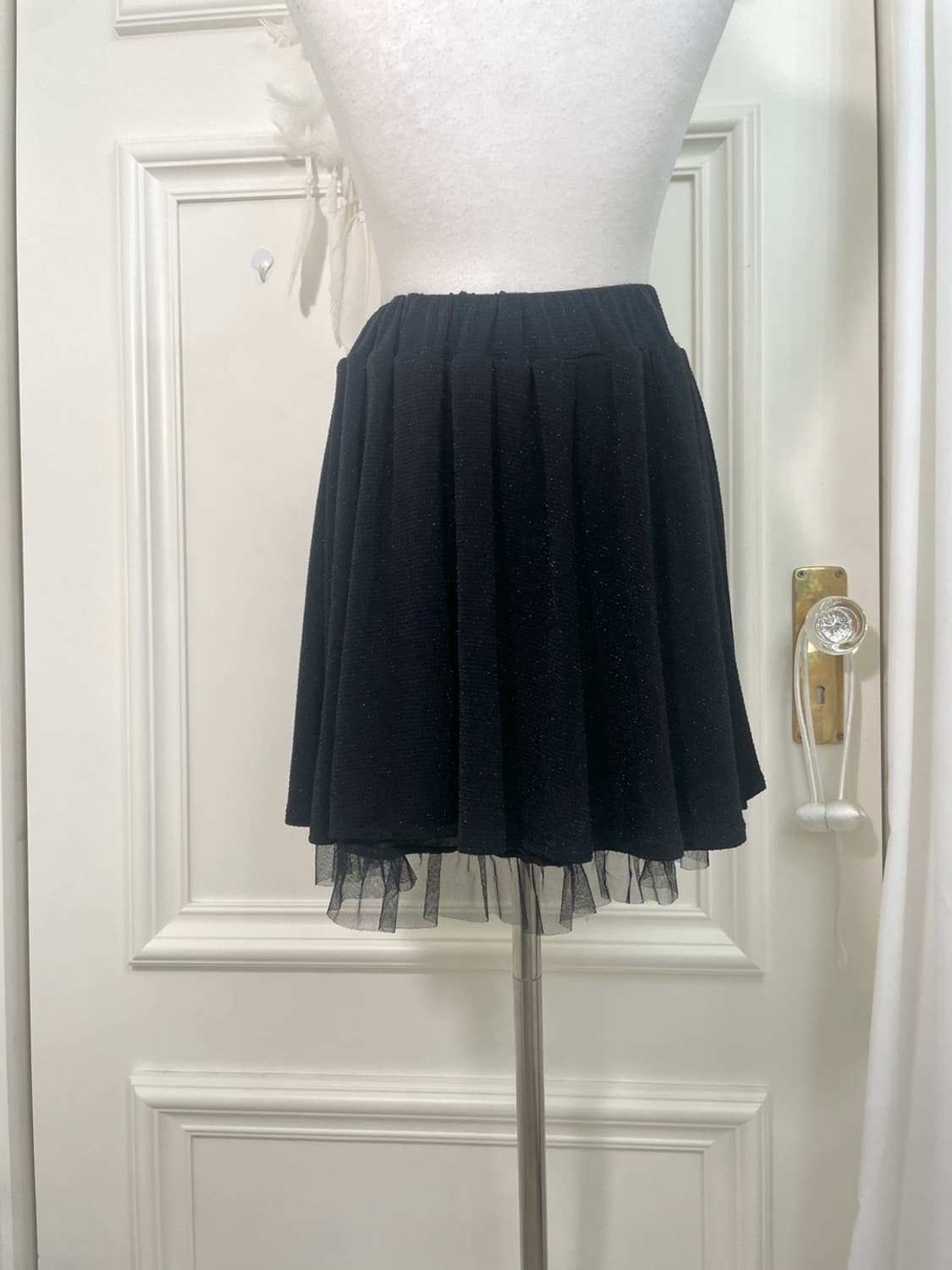 black tule glitter banding mini skirt 상품이미지4
