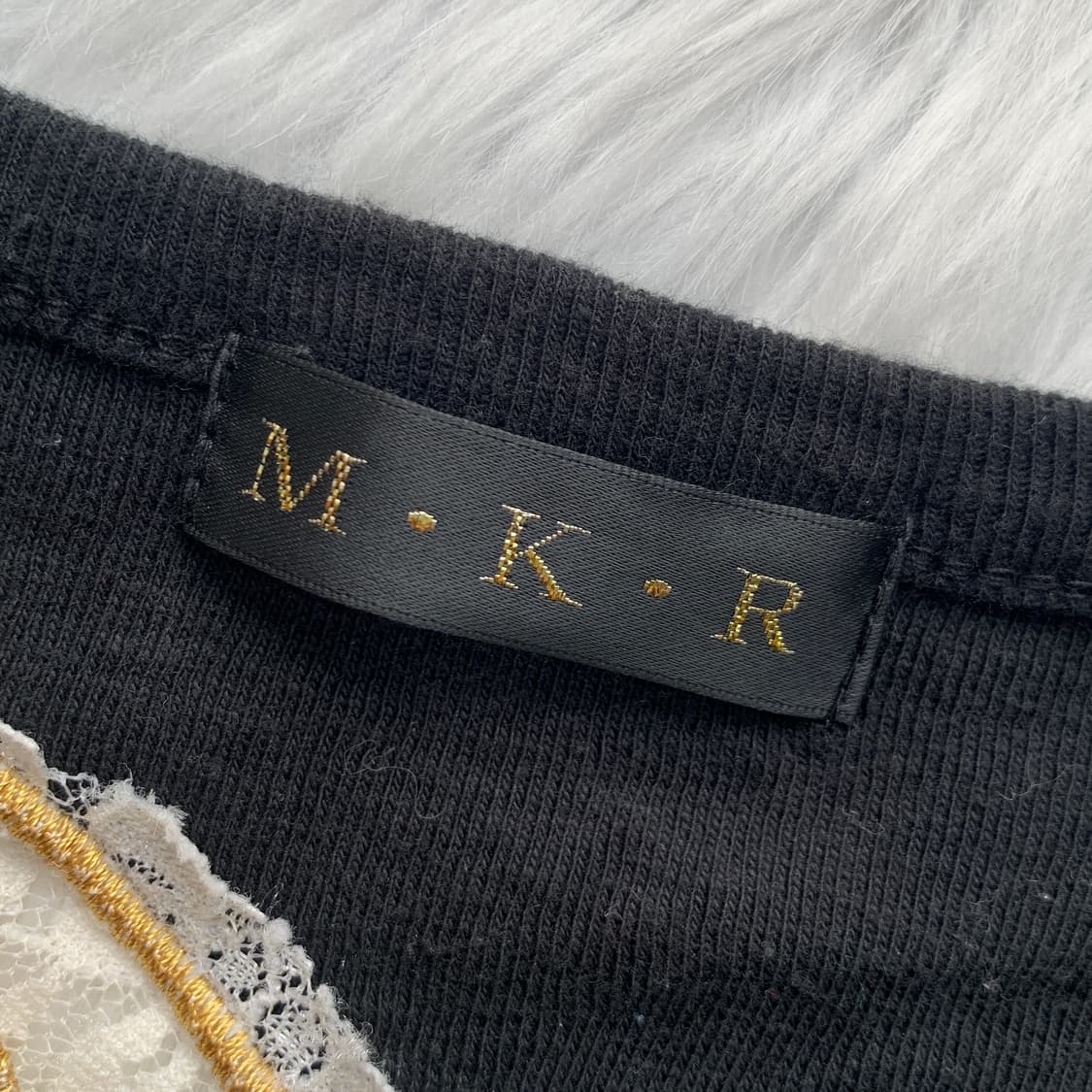 일본 빈티지 M.K.R 골드 글리터 프린트 슬림 티셔츠 1537 상품이미지5