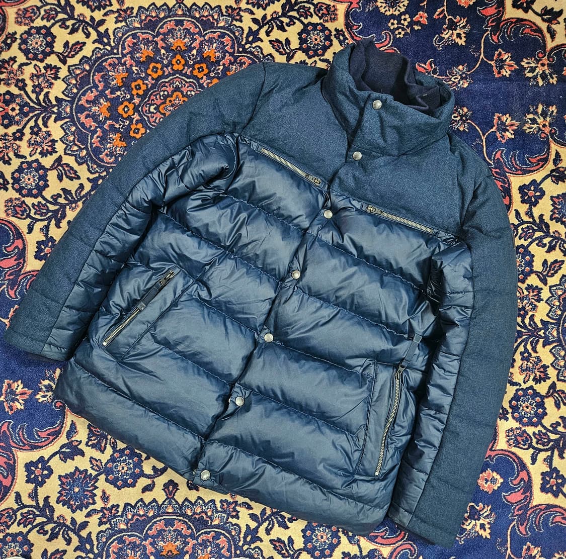 노스페이스 패브릭 블럭 구스다운 패딩 점퍼 XL size 상품이미지1