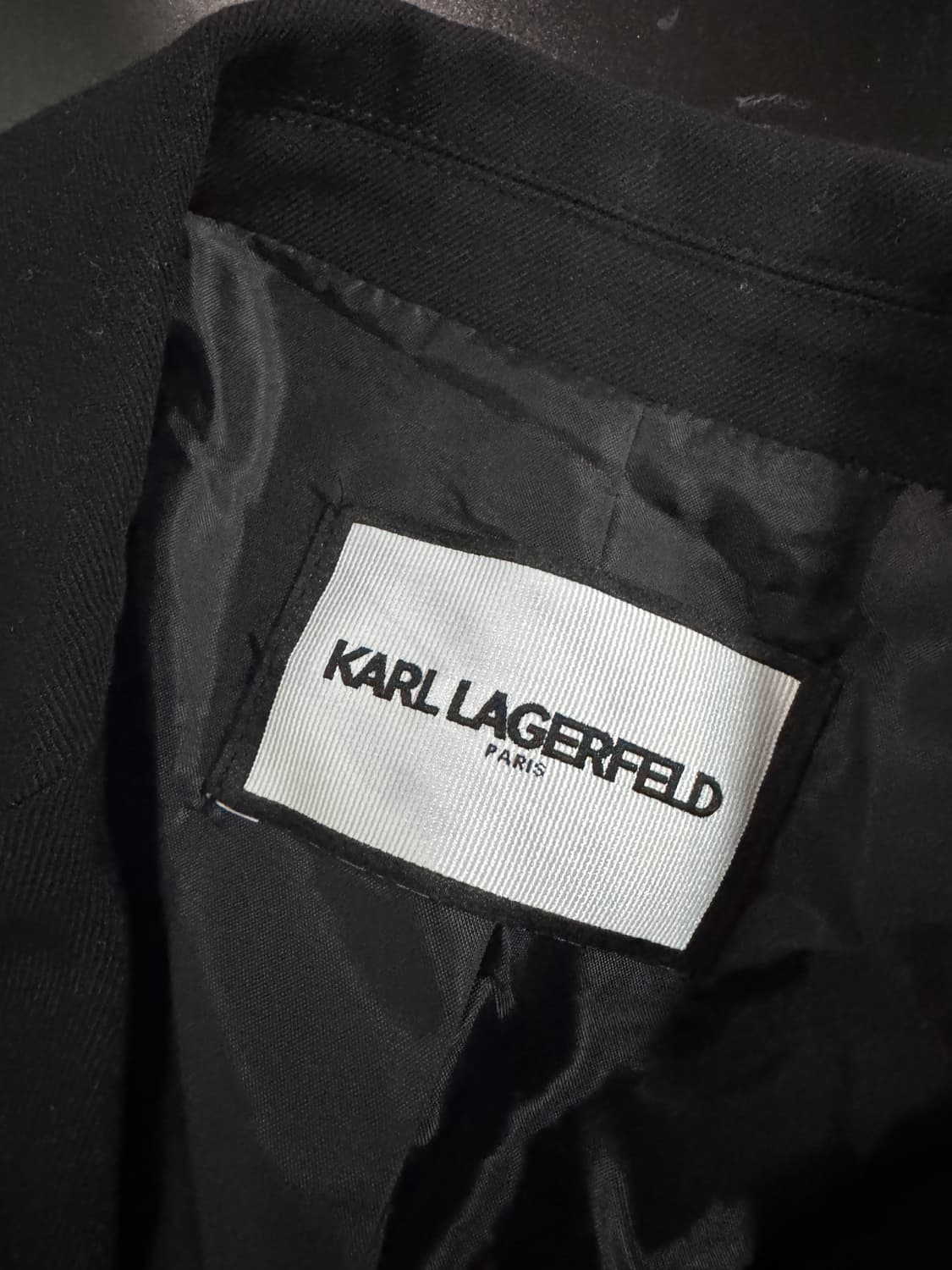 여성 칼 라거펠트 23년도 울 혼용 자켓 55 블랙 미니멀 상품이미지3