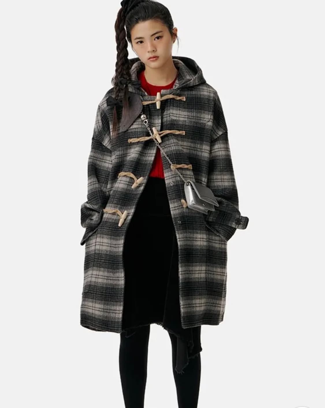 메인부스 체크 더플 코트 상품이미지2