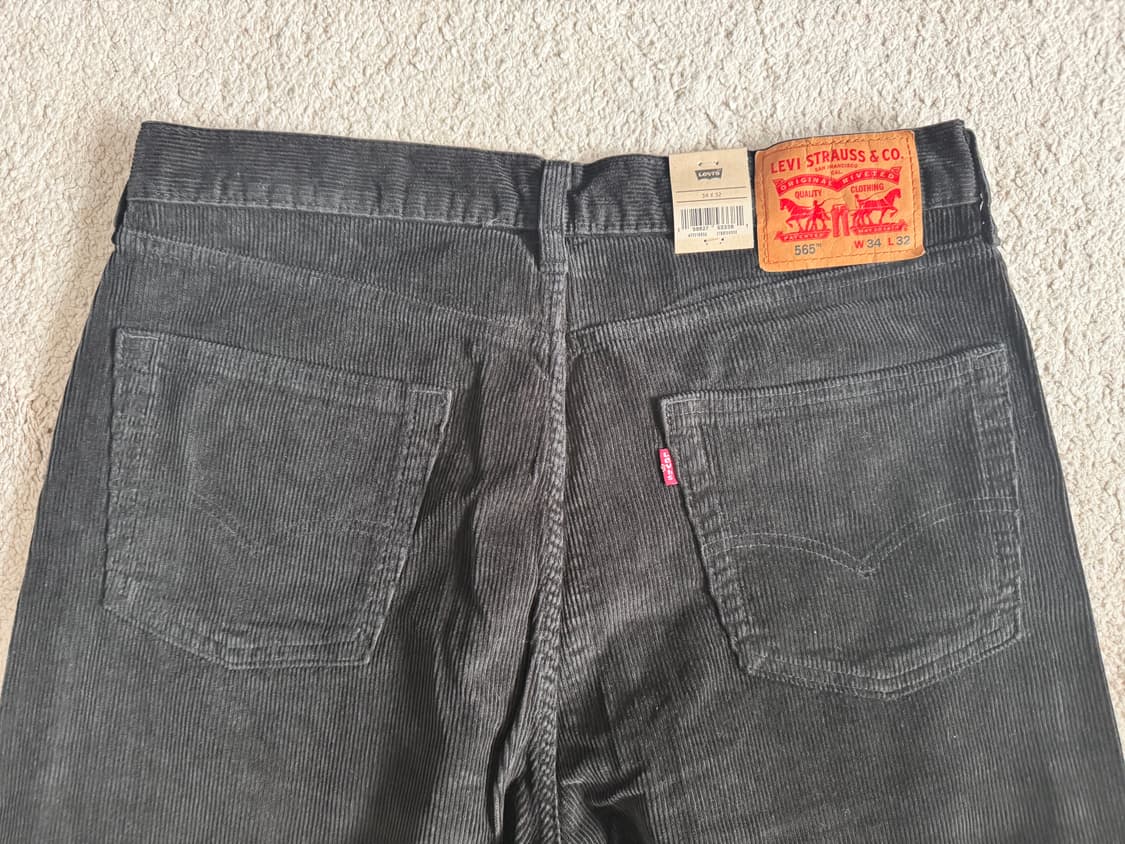 565 코듀로이 팬츠 34/32 블랙 상품이미지3