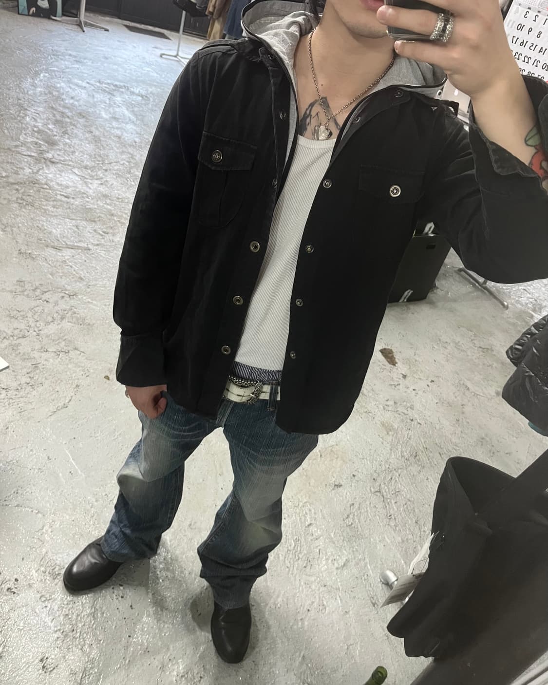 Oval Dice layered hood jacket 상품이미지2