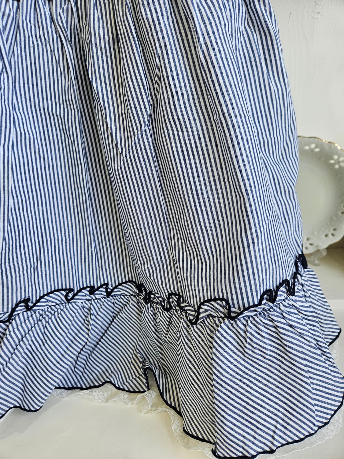 스트라이프 리본 스모크 튜닉탑 상품이미지4