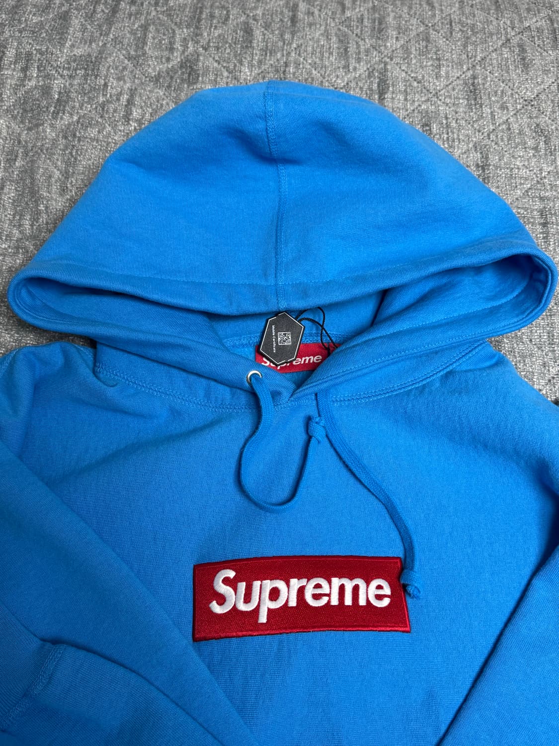 [L] 25FW 슈프림 박스로고 후드티 시안 (하빨) 상품이미지4