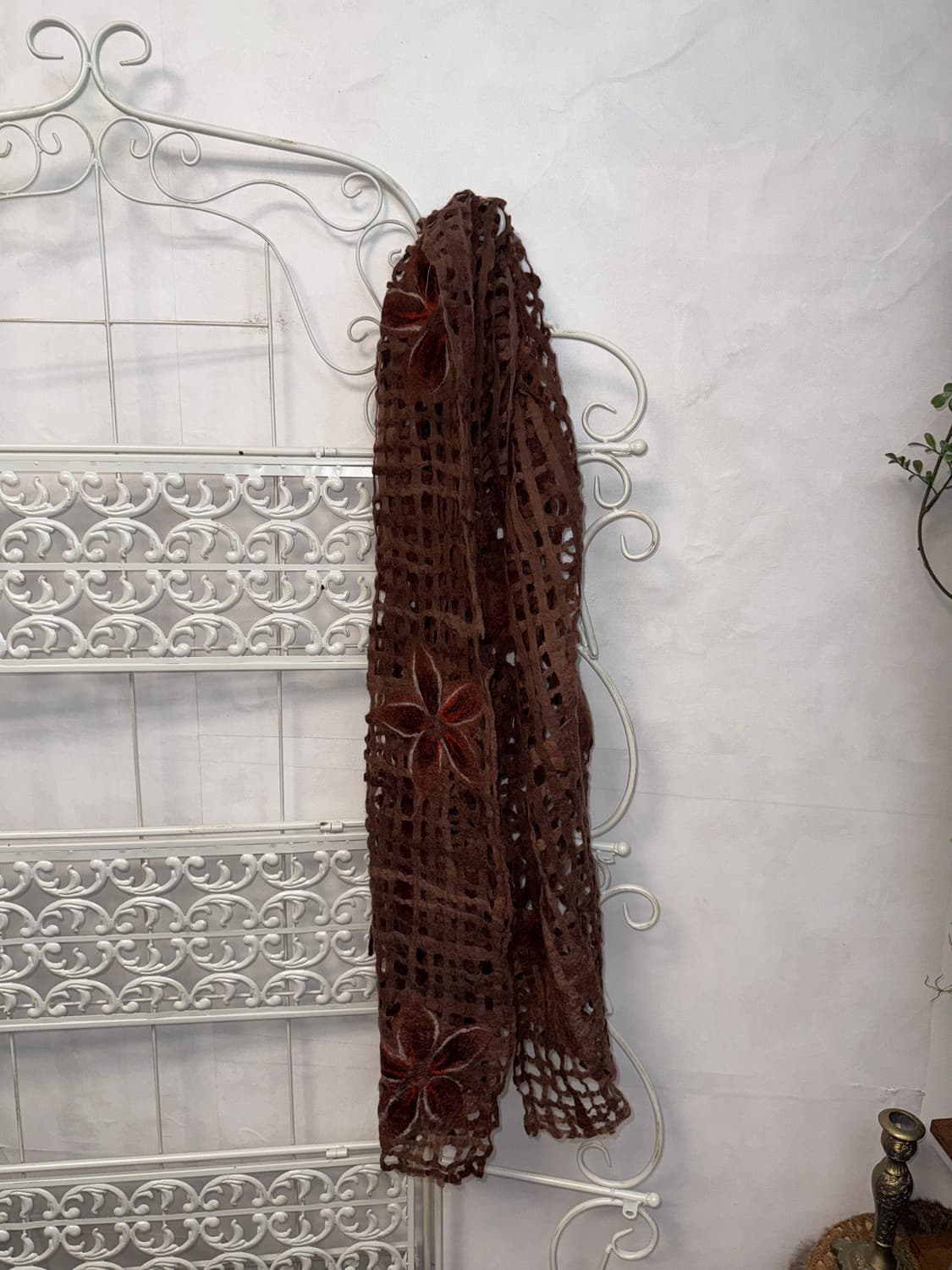 Red brown tie dye grunge net muffler 상품이미지4