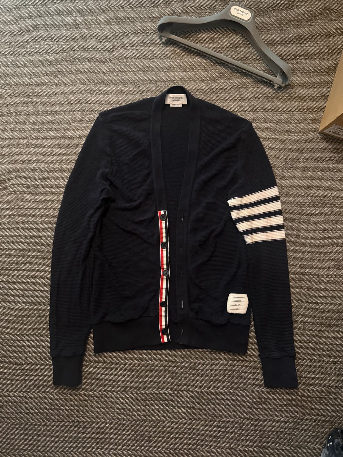 톰브라운 22ss 라셀스티치 사선 코튼 가디건 2사이즈 상품이미지1