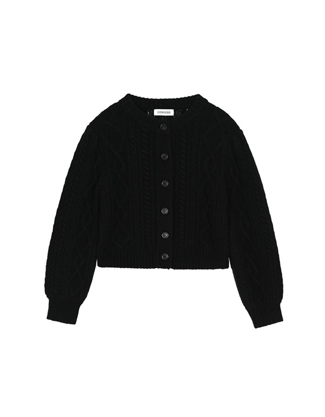 COSMOSS puff twist short cardigan(black) 상품이미지4