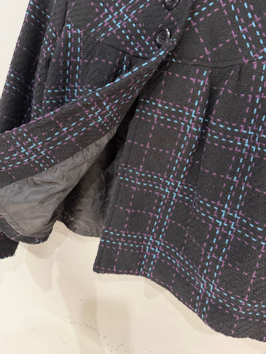 stitch check pattern hood coat 상품이미지8