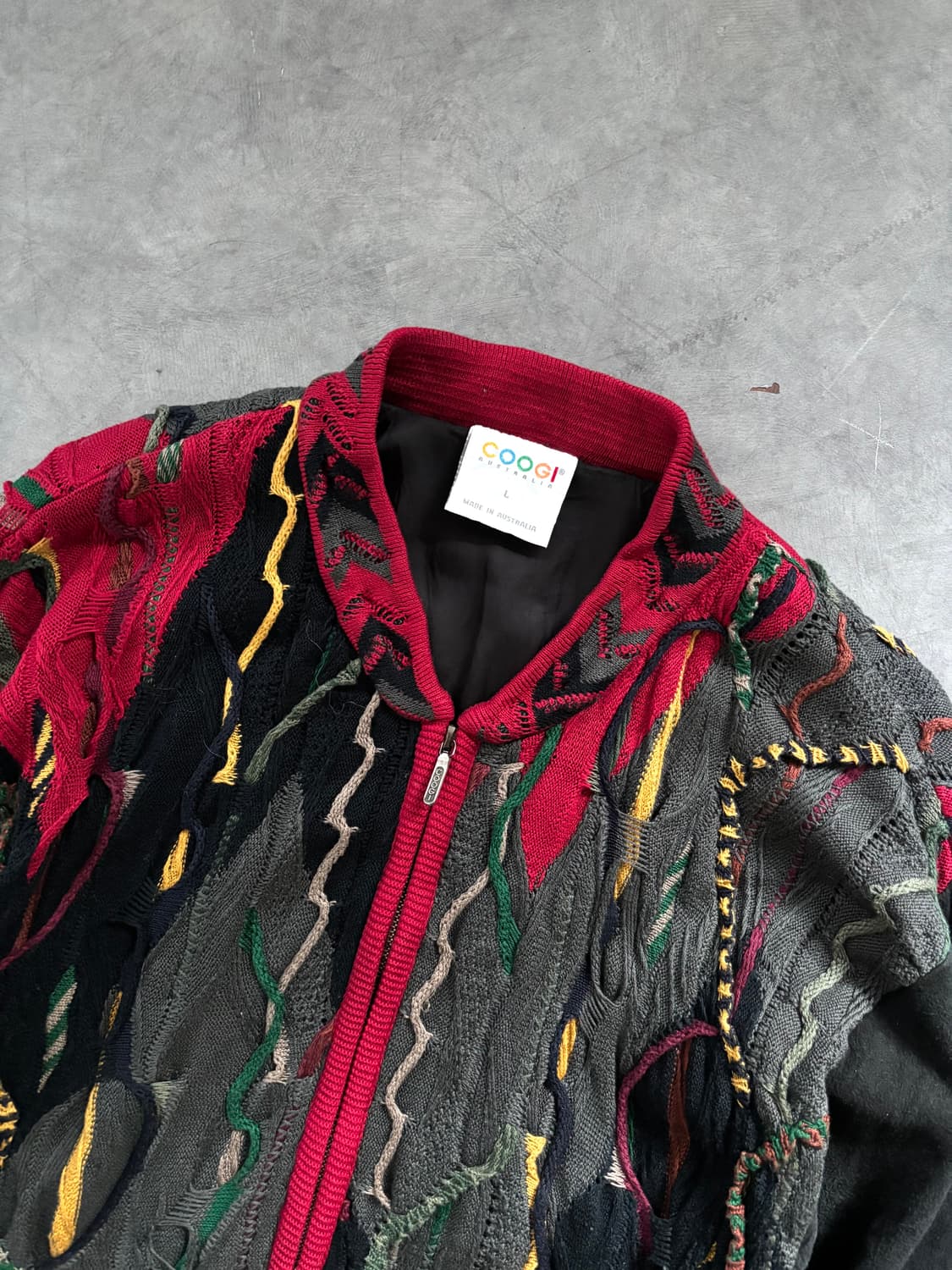 COOGI 쿠지 오스트레일리아 멀티컬러 3D 케이블 풀 니트집업 자켓 상품이미지3