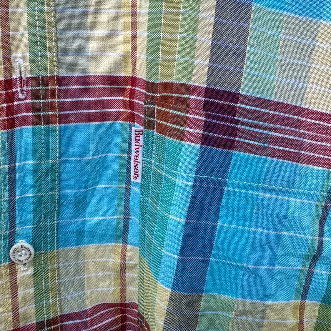 버드와이저 체크 반팔 셔츠 남성L 상품이미지2