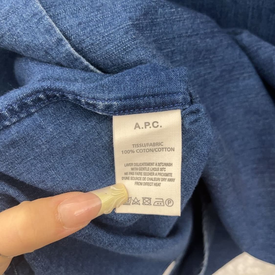 아페세 APC 올드스쿨 빈티지 캐주얼 데님 셔츠 S C08091 상품이미지6