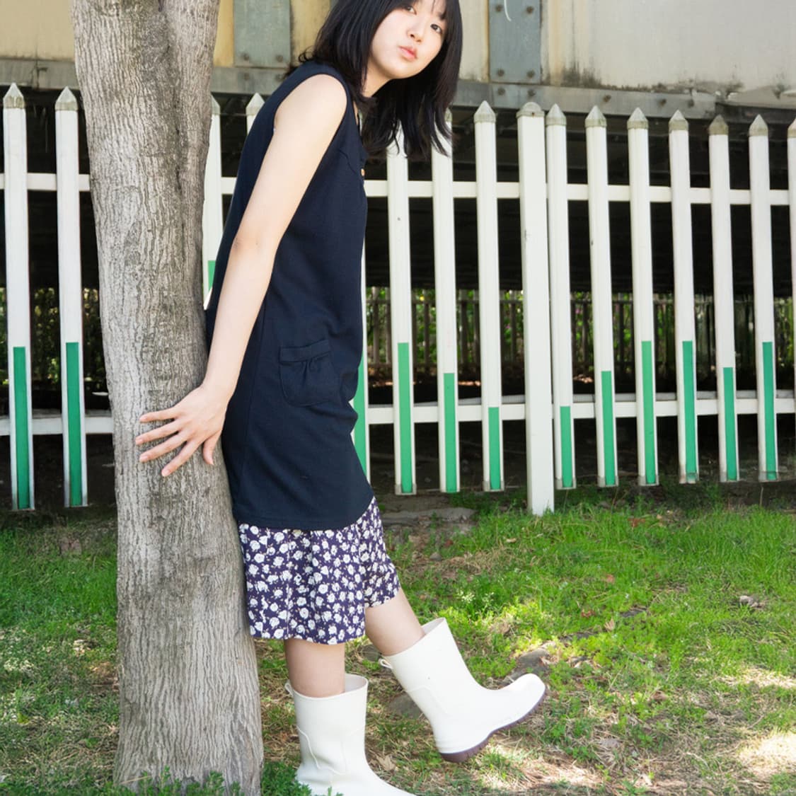 잔꽃 플레어 네이비 팬츠 상품이미지7