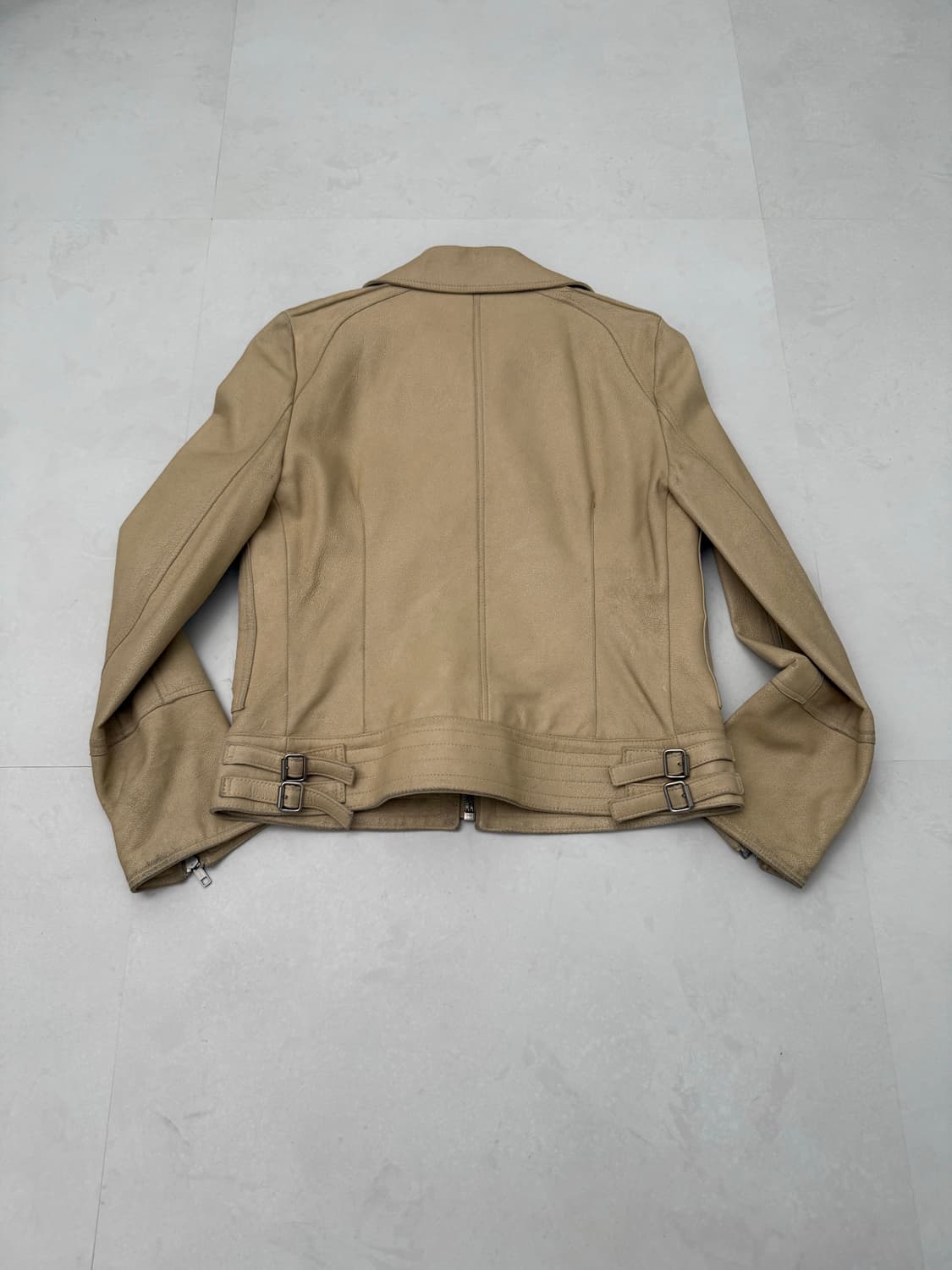 Comme Ca Du Mode 베이지 바이크 가죽 자켓 상품이미지6