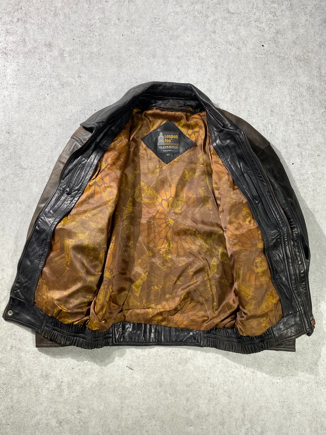 [95] 90s London Fog 런던포그 빈티지 페이딩 레더 자켓 상품이미지5