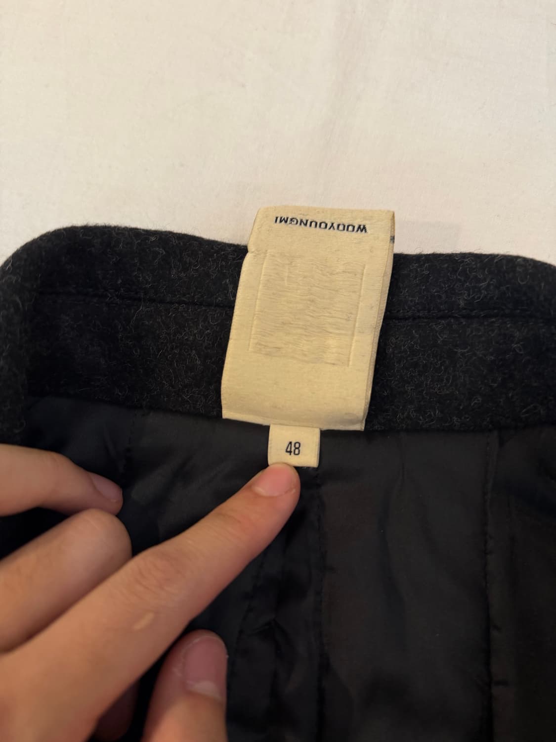 우영미 12FW 해리스 트위드 헤링본 하이넥 울 코트 상품이미지4