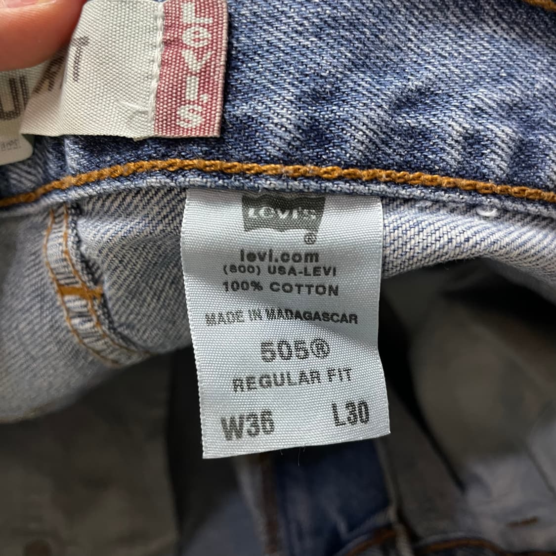 (36) 리바이스 505 36X30 연청 레귤러핏 데님 팬츠 상품이미지5