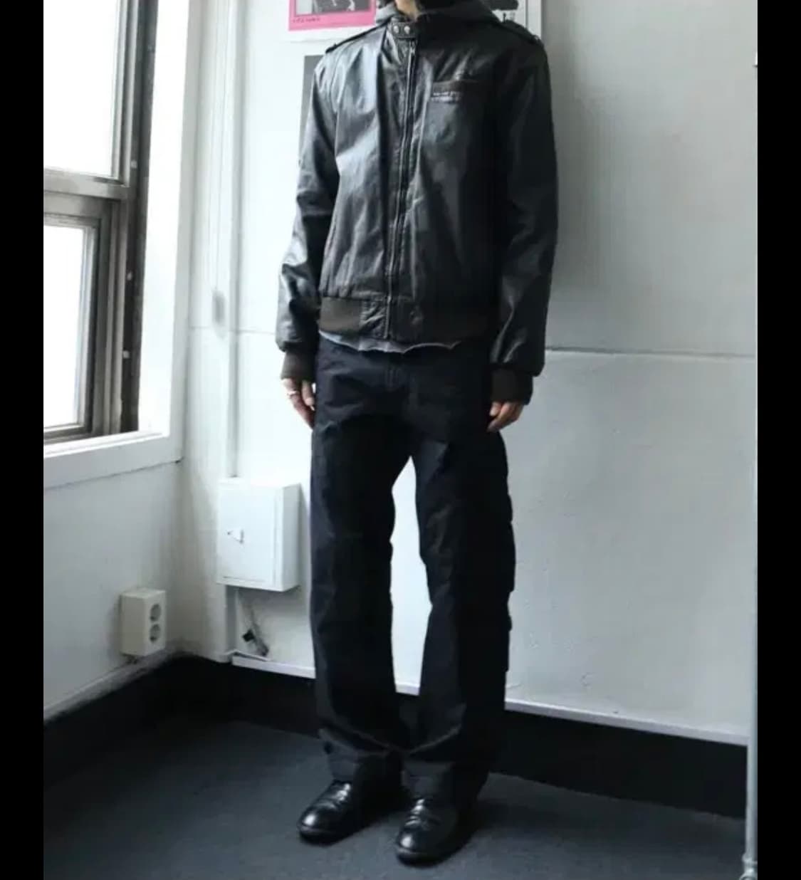 멤버스온리 브라운 가죽 봄버자켓 상품이미지7