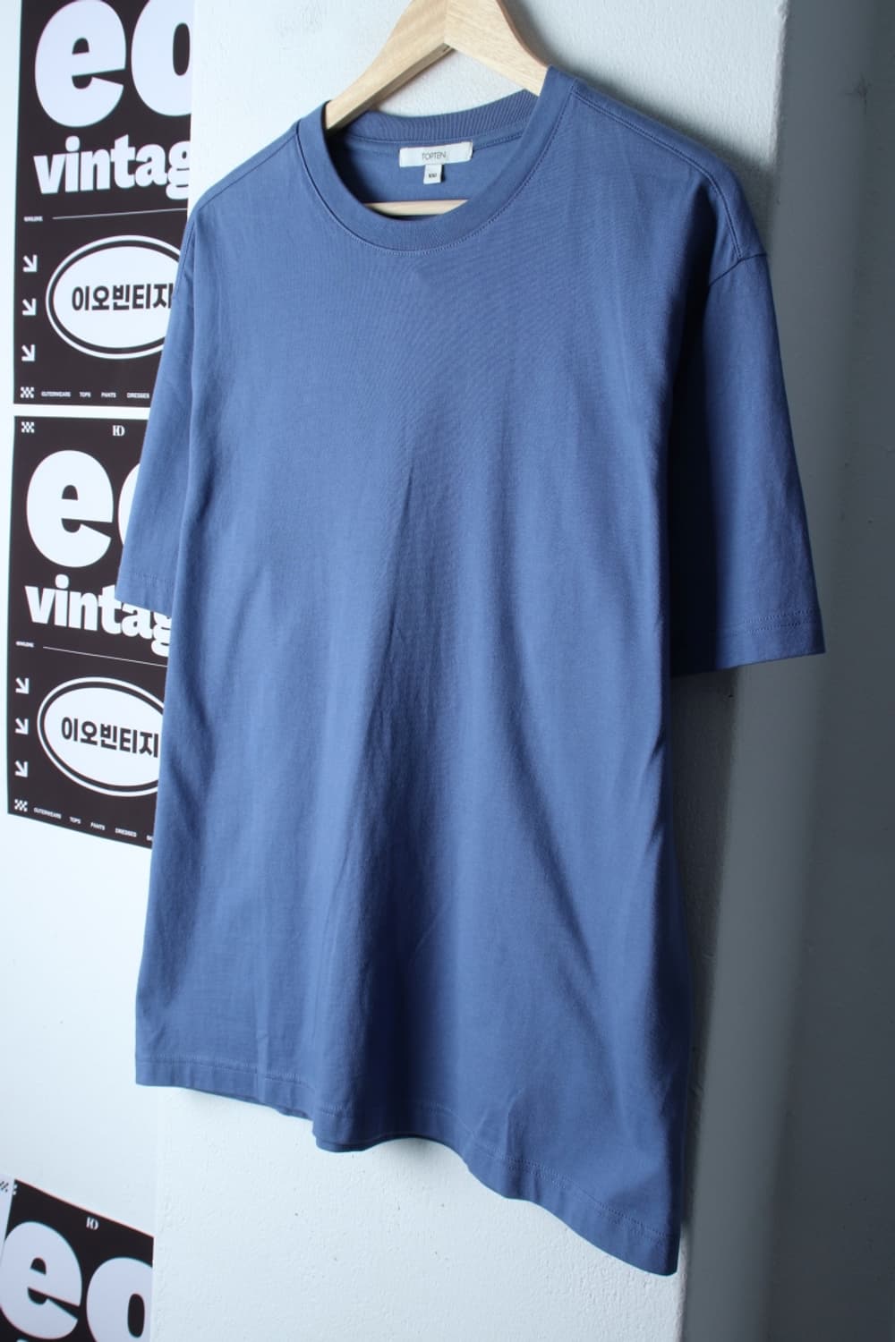 (L-XL) 탑텐 반팔 티셔츠 블루 무지 기본-H32267 상품이미지1
