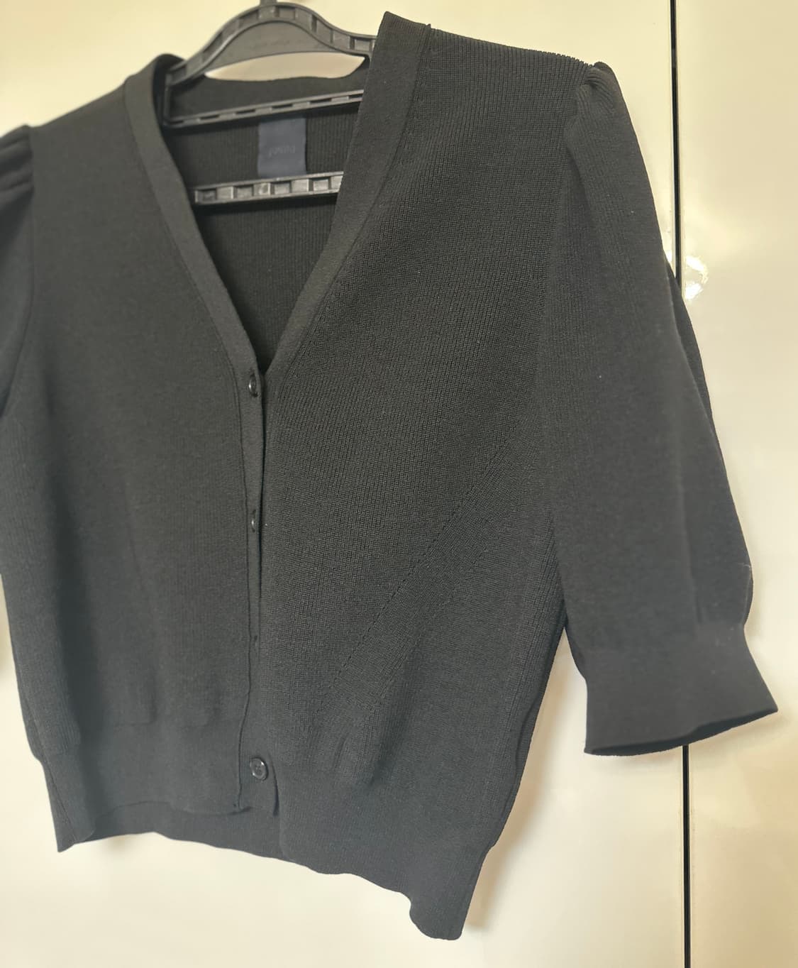 jjuunj 준지퍼프 반팔 가디건 블랙 상품이미지6