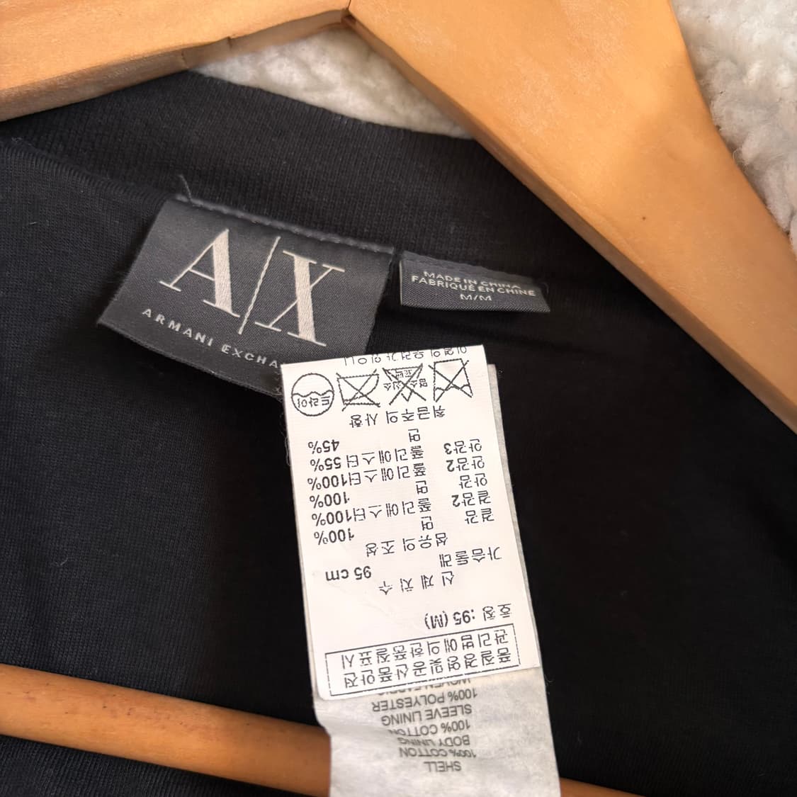 AX 알마니 익스체인지 슬림 95 M 블랙 투톤 라이더 자켓 바이커  상품이미지5