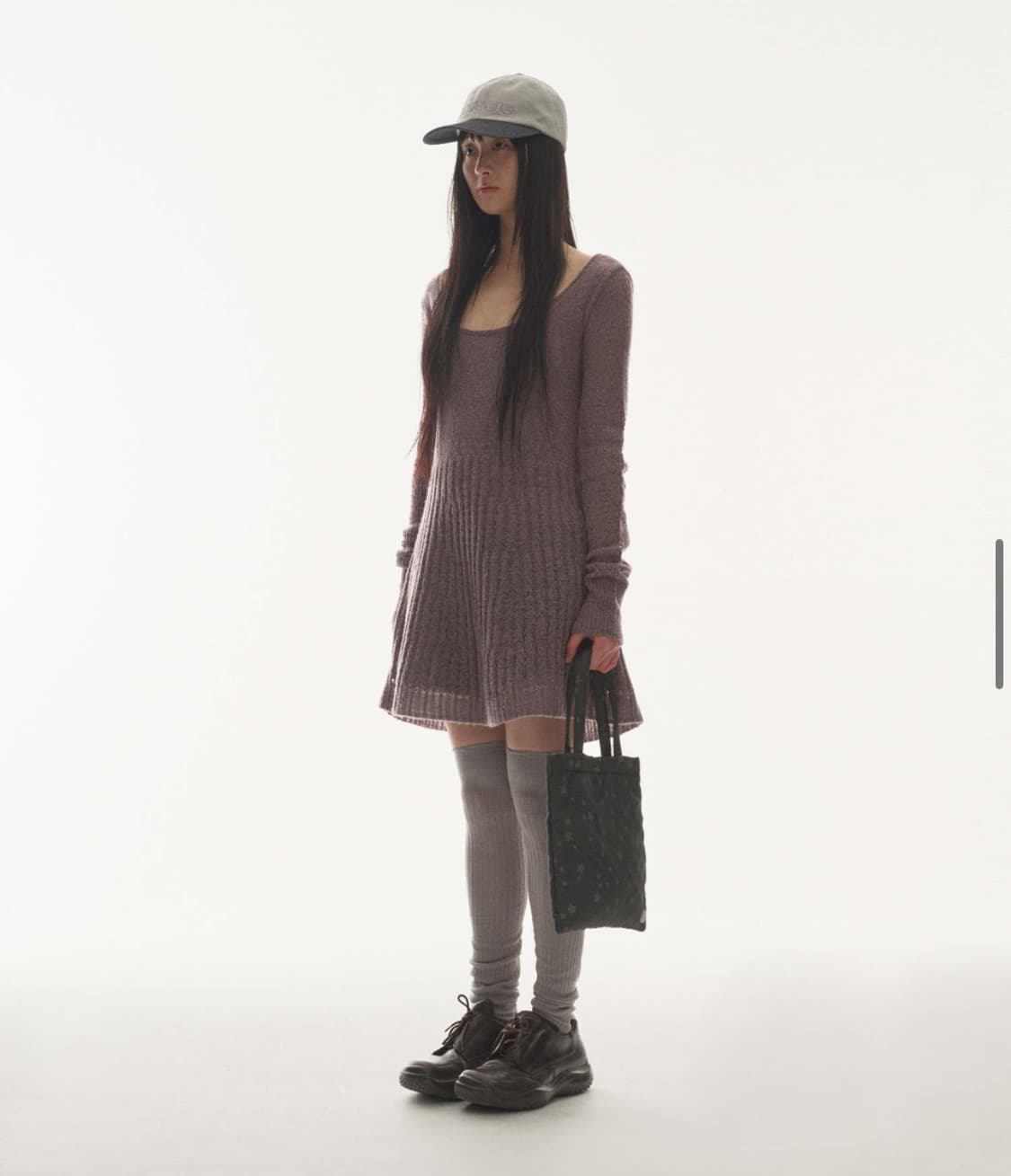 코이세이오 soft bell knit purple grey 상품이미지2