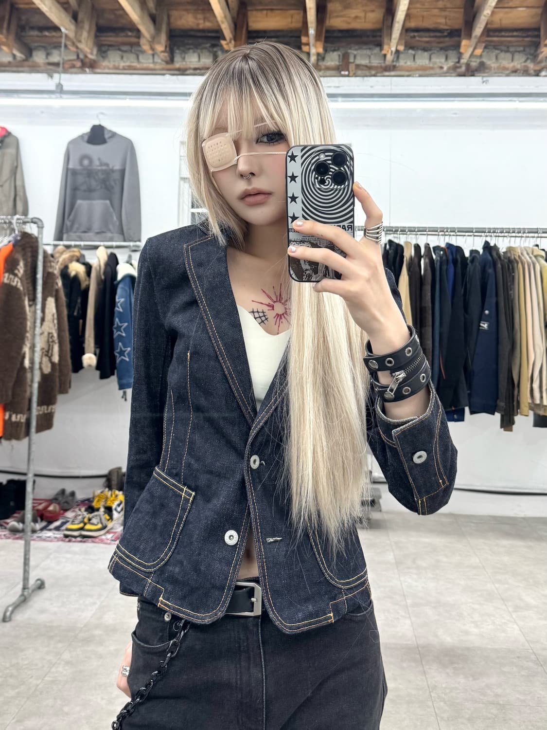 United Bamboo 스티치 데님 자켓 상품이미지1