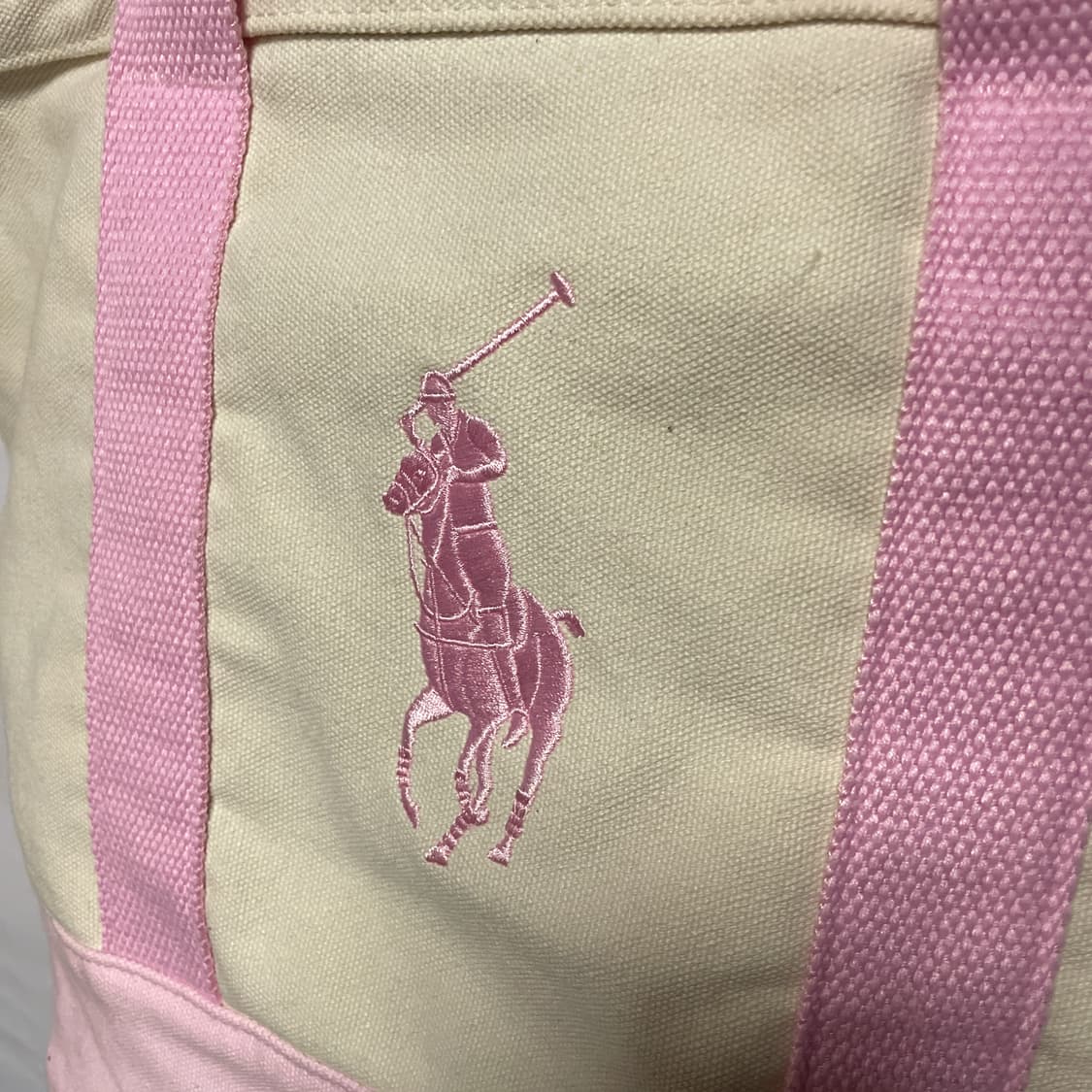 폴로 랄프로렌 캔버스 토트백 핑크 상품이미지3