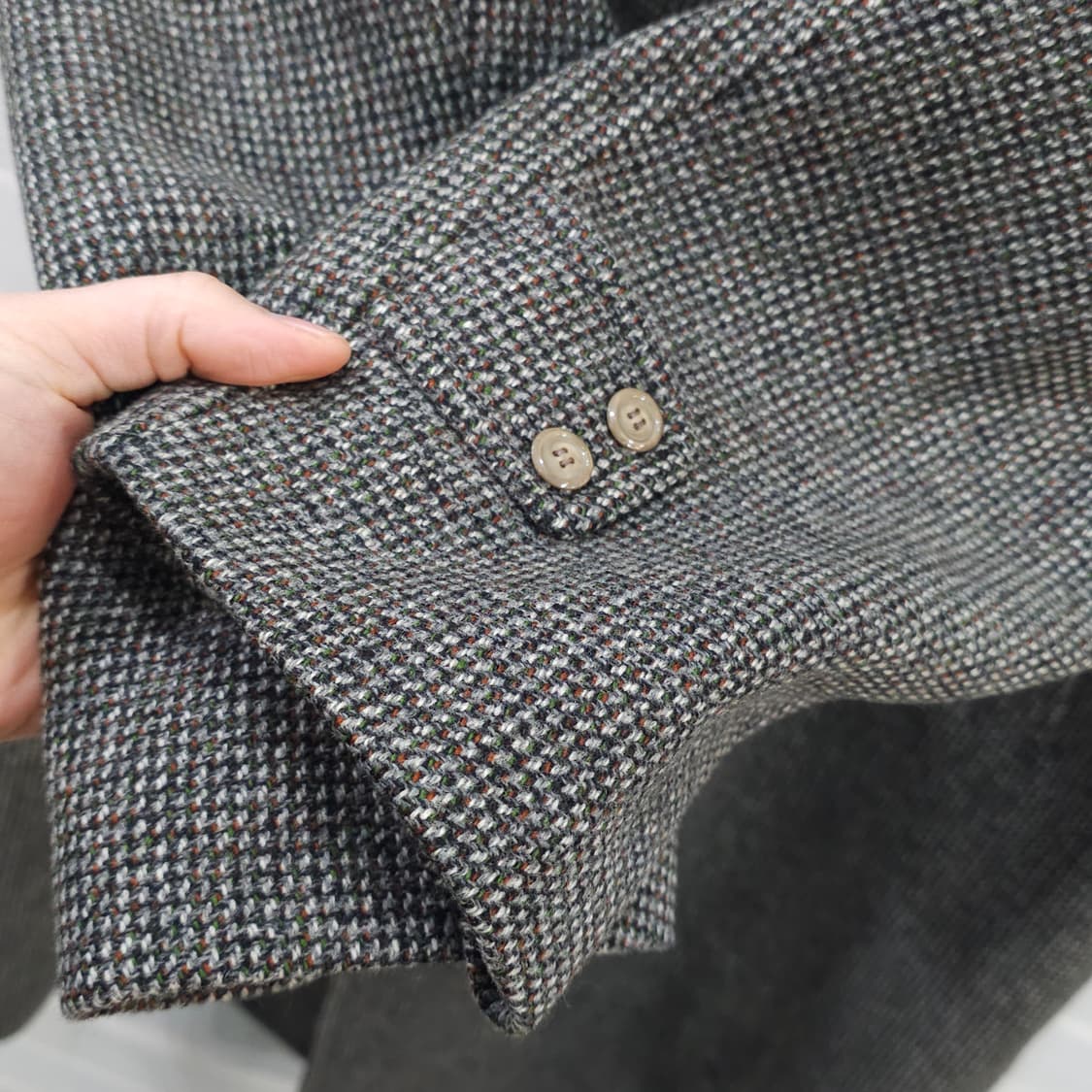 JAPAN 빈티지 나고야 테일러드샵 트위드울 코트- XL정도 상품이미지5