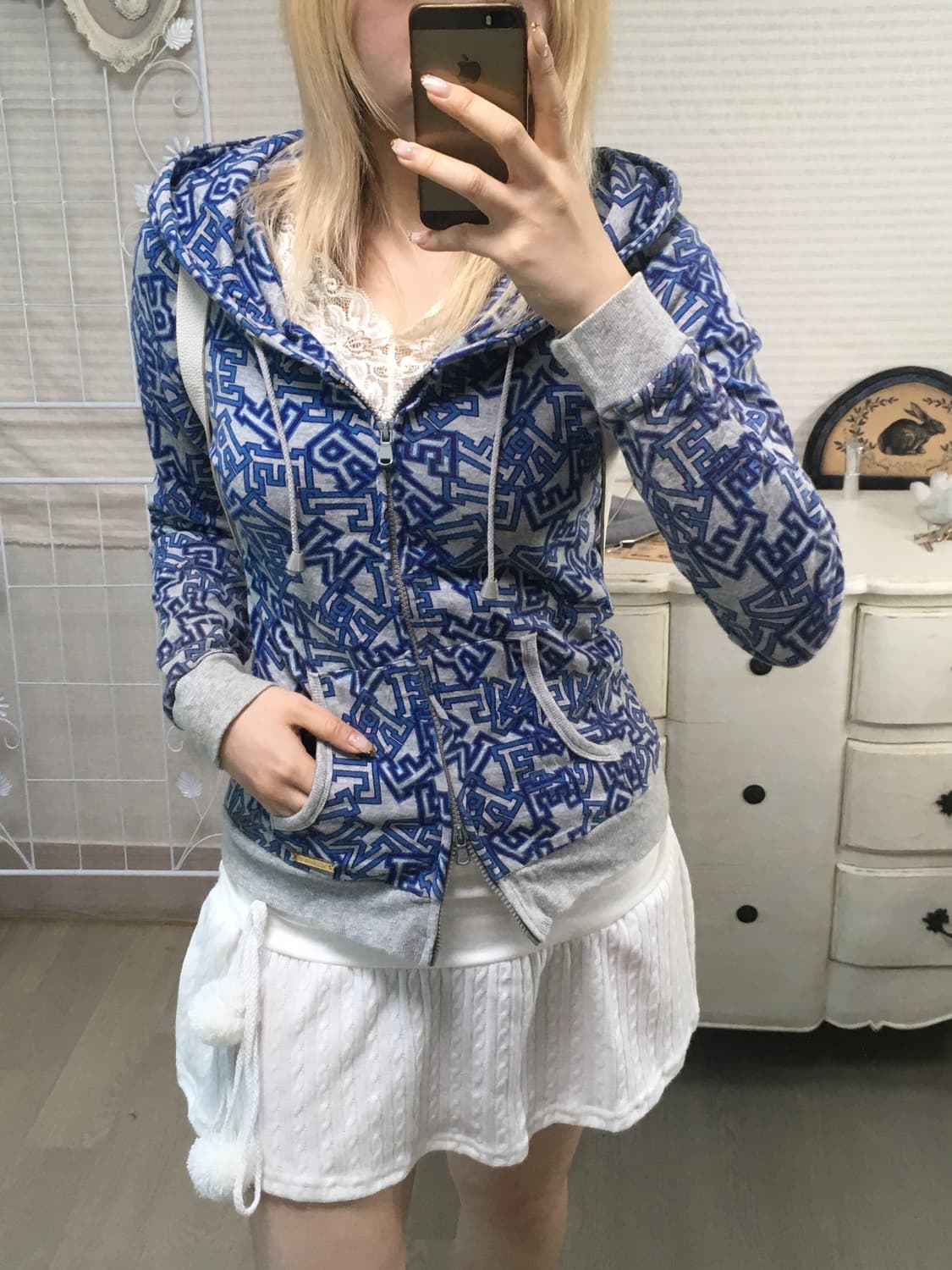 aimerfeel lettering blue-gray hood zipup 상품이미지5