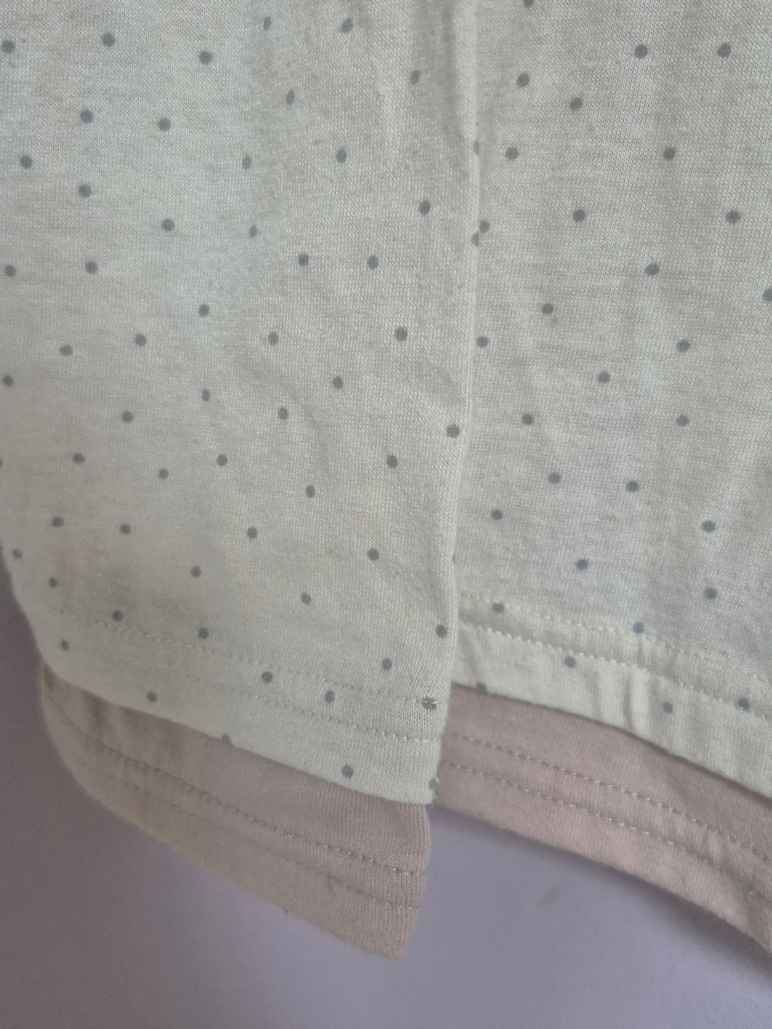 빈티지 모리걸 하구미깔 도트 딸기우유 배색 목폴라 긴팔티 상품이미지2