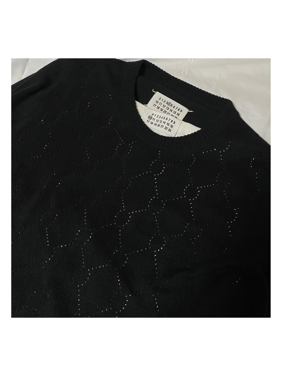 마르지엘라 블랙 캐시미어 펀칭 울 니트 아카이브 아카이브 가디건 엘보패치 상품이미지4