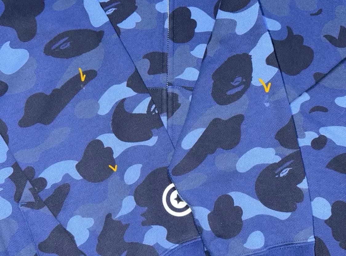 베이프 카모 샤크 네이비 후드집업 L 상품이미지6