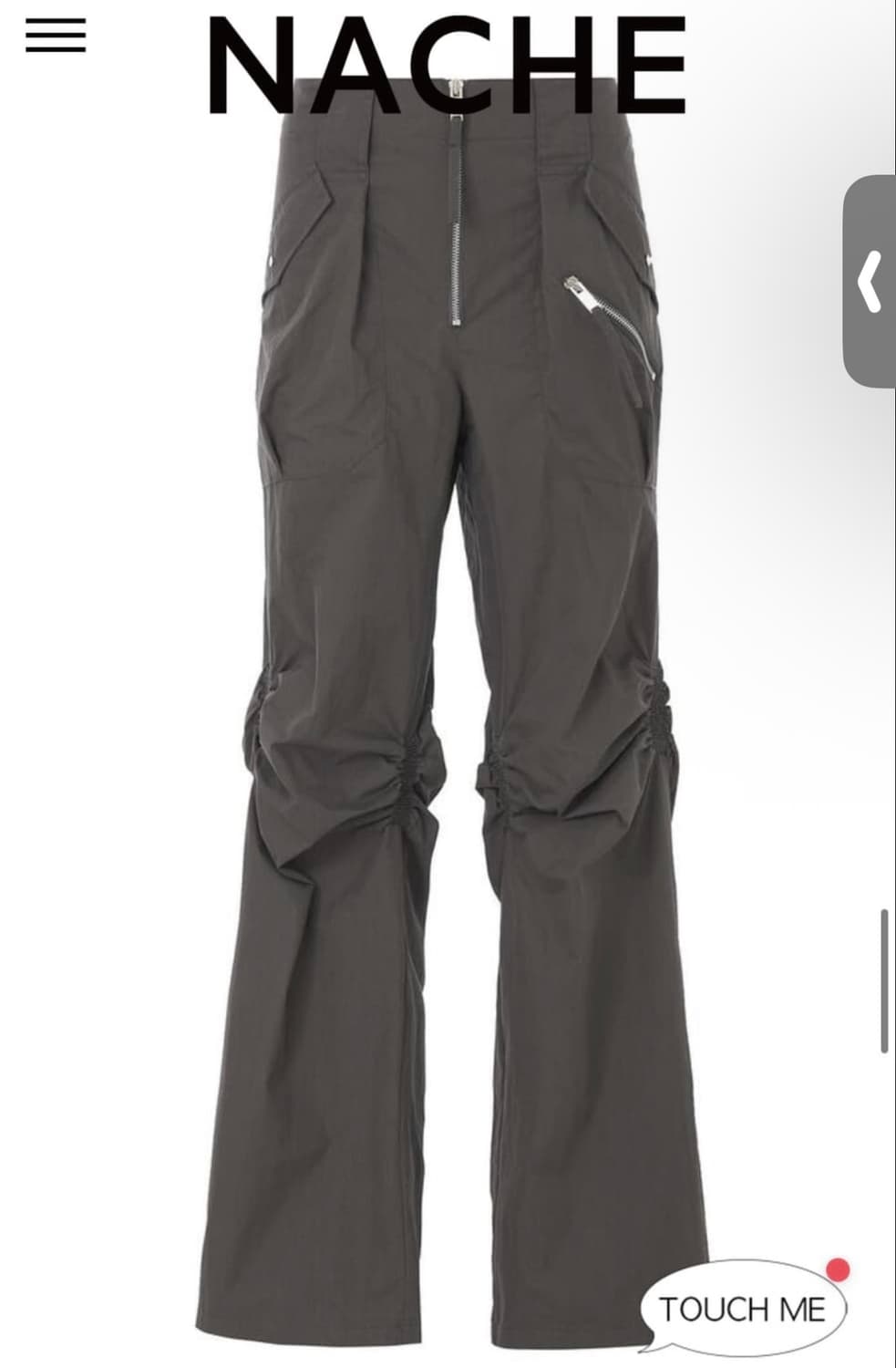 나체 nache EXPOSURE ZIP DETAIL PANTS 상품이미지1