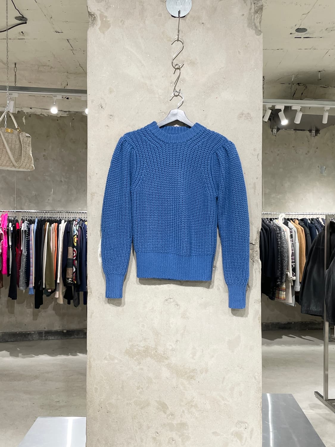 이자벨 마랑 에뚜왈 블루 퍼프 슬리브 메리노 울 스웨터 상품이미지1