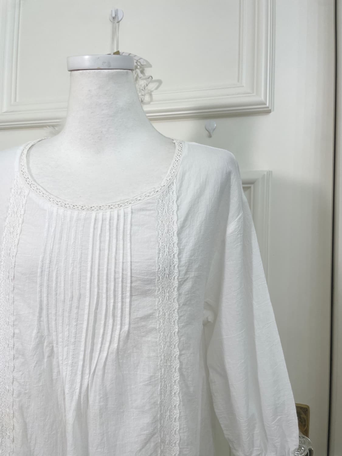 EARTH white lace trim pure cotton opc 상품이미지7