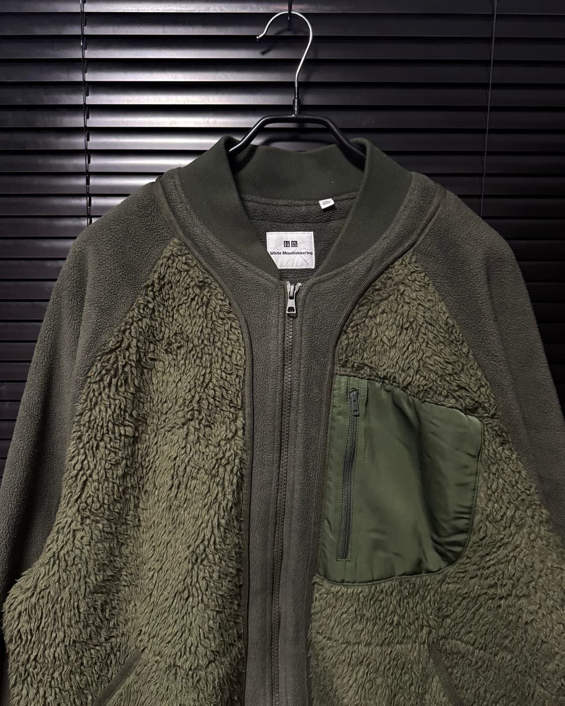 유니클로 화이트 마운티니어링 후리스 플리스 카키 밀리터리 2XL XXL 상품이미지4