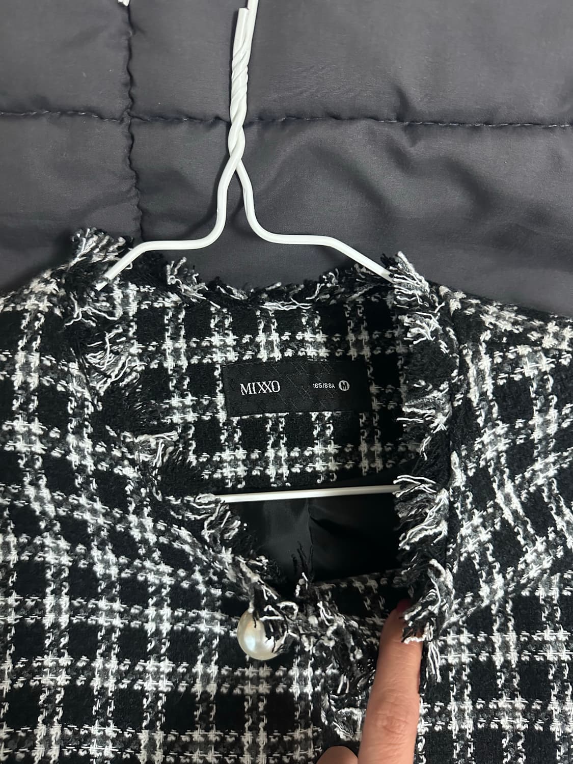 MIXXO 여성 체크 트위드 자켓 상품이미지2