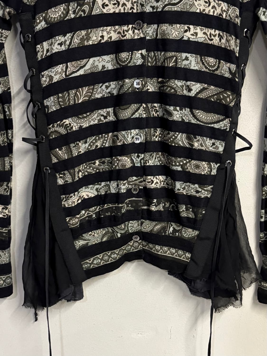 SACAI paisley mesh panel cardigan 상품이미지5