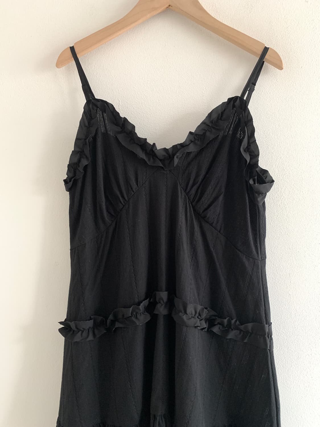 Ruffle Slip Dress(Black) 상품이미지2