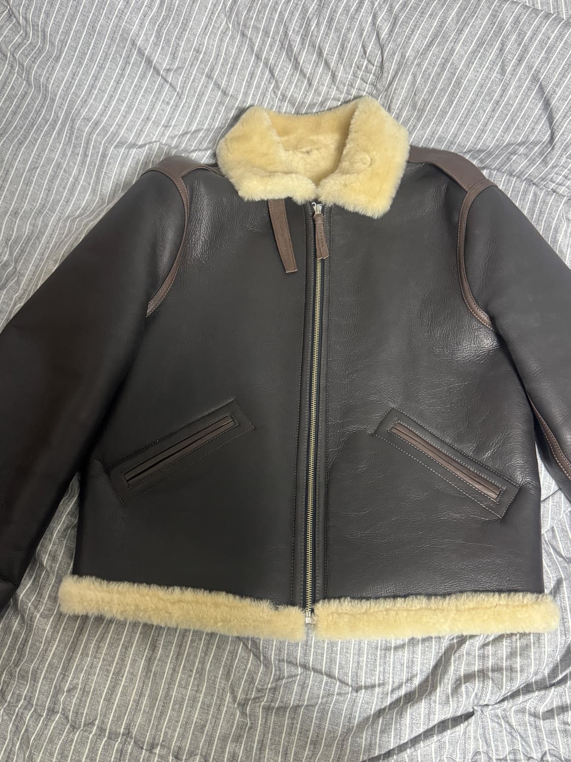 스테디에브리웨어 Sew B-6 무스탕 시어링 레더 자켓 1 상품이미지1