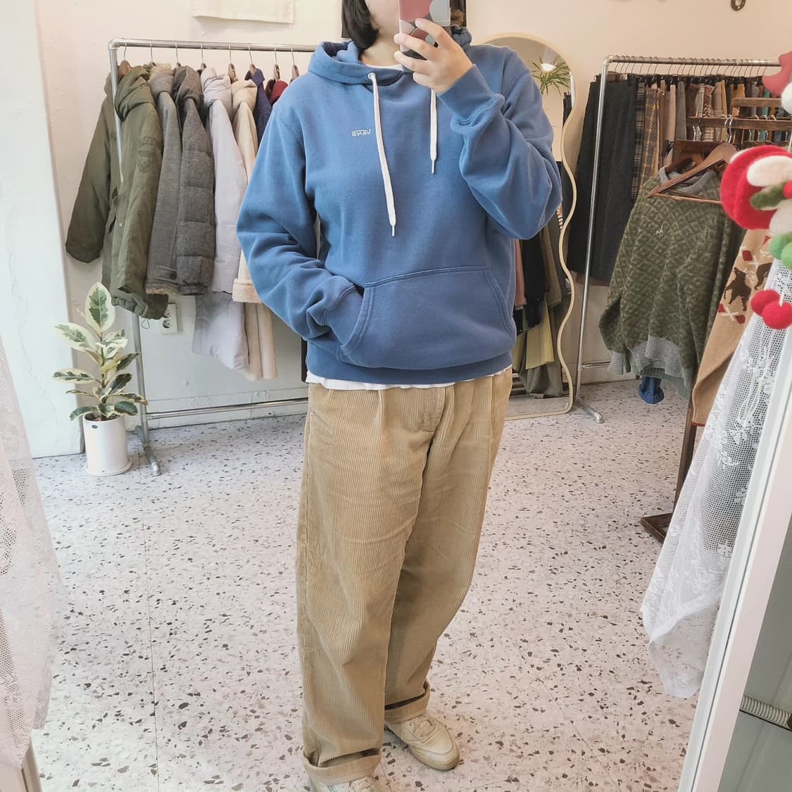 Vans 스모크블루 기모 후드티 상품이미지1