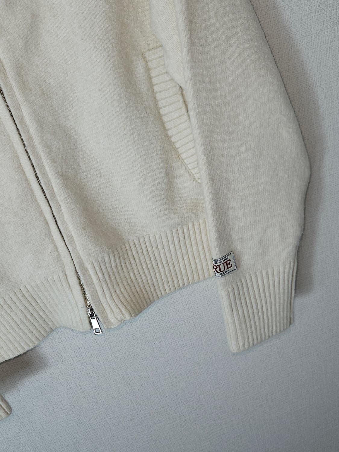 트루릴리전 니트집업 자켓 하이넥 빈티지패치 S 상품이미지2